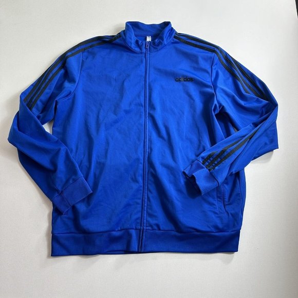 ADIDAS Blue Track Jacket Men's Size 2XL Active Athletic Casual Gym Training - Picture 1 of 10